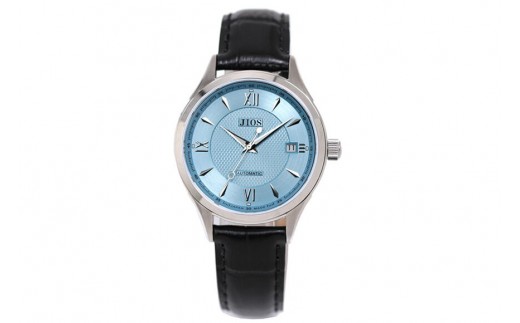 
                  JIOS SEIRAN 日本製 自動巻き腕時計 メンズ 男性用 革ベルト ブランド ドレスウォッチ ジオス  びわ湖ブルー文字盤 ×＜シルバー針または青針より選択可＞クロコ型押しベルト（ブラック）
                