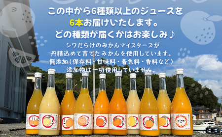 ＜一歩会 ジュエリーボックス ジュース飲み比べセット 720ml×6本入り（果汁100%ストレートジュース）愛媛 みかん＞ ミカン 柑橘 果物 フルーツ 特産品 渡江から一歩を踏み出す会 飲んで応援 