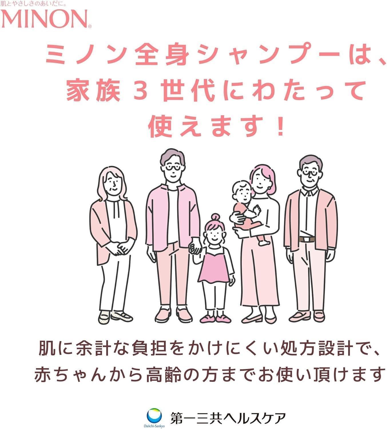 ミノン全身シャンプー泡タイプ　詰替用（400ml）8個 / 敏感肌 乾燥肌 全身シャンプー ボディシャンプー ボディソープ 泡 液体石鹸 石鹸 せっけん ボディケア スキンケア 日用品 ミノン 第一三