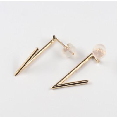 ふるさと納税 山梨県 【山梨県】【ジュエリー】K10 triangle/トライアングル ピアス |  | 02