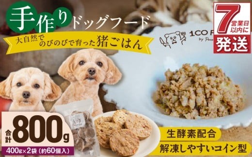 1cofood 手作りドッグフード 猪ごはん 400g×2袋_Pf031