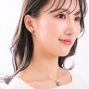 【星月夜】一粒 クロチョウパール ダイヤモンド プラチナ ペンダント｜無調色 黒蝶真珠（タヒチアンパール) 10mm PT900