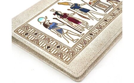 【文庫屋大関】パーソナルホルダー　エジプトNo.3【皮革工芸品】 雑貨 日用品 ブックカバー パスポートケース 貴重品入れ マルチケース シンプル 和風 革小物 