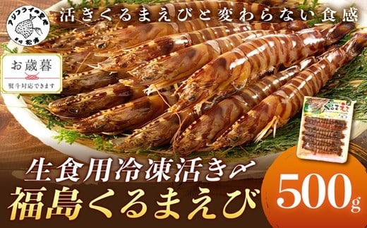 
〔お歳暮ギフト対象品〕生食用冷凍活き〆福島くるまえび500g 車海老 車エビ クルマエビ くるまえび えび エビ 海老 生食用 甲殻類 海産物 お刺身 冷凍 活き〆車えび おかず
