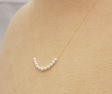 1443 11粒のアコヤ ベビーパール ネックレス 4.5mm K18