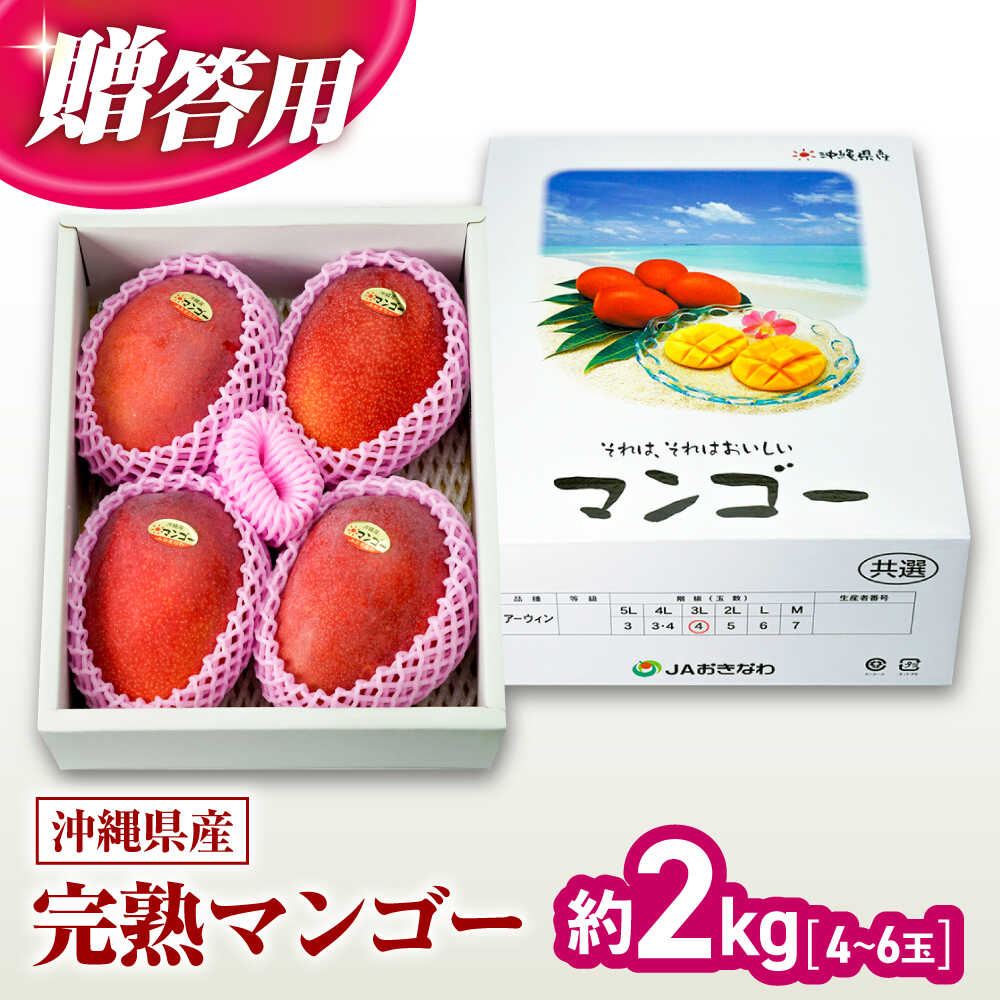 【ふるさと納税】 完熟マンゴー 約2kg 【2027年発送 先行予約】 (4〜6玉 / 化粧箱 秀品) ちゃんぷる〜市場 [BCAA004] ふるさと納税 マンゴー アップルマンゴー 秀品 2kg 沖縄 果物 フルーツ アーウィン 送料無料 ギフト 贈答 お取り寄せ 国産 沖縄県 沖縄市