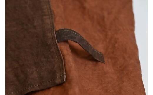 徳應謹製　柿渋染エプロン　TKO-02　手づくり　手作り　ハンドメイド　クラフト　唯一無二　オンリーワン　一点物　オートクチュール　染　染め　柿渋　エプロン　男女兼用　ユニセックス　自然　天然　優しい