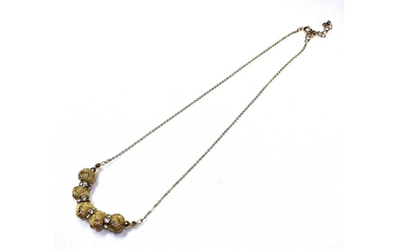 組紐 ネックレスミニ小田巻5個金【hrkz0022-1】