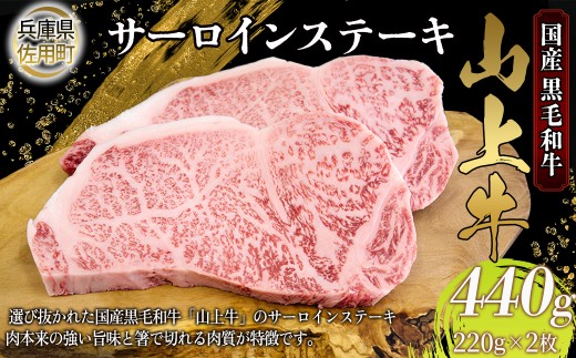 【牧場直売店】兵庫県産黒毛和牛 サーロインステーキ 220g×2 計440g 牛肉 国産牛 山上牛