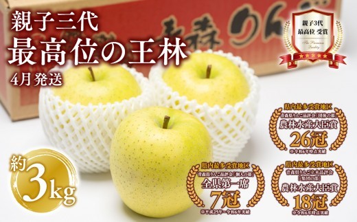 
                  【4月発送】親子三代最高位の王林 約3kg【全国ふじコンテスト最高賞受賞農園 青森県 平川市 釈迦のりんご園】王林 全国ふじコンテスト最高賞受賞 青森りんご 平川市広船産 家庭用 リンゴ りんご リンゴ 林檎 フルーツ 果物 平川市 青森 
                