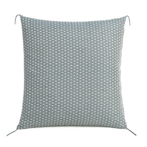 【撥水加工】麻の葉紋様 高級座布団カバー 緑色 銘仙判