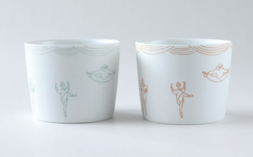 【美濃焼】　カップ ペアセット ＜BIRDS' WORDS / UNITY＞ TOMOTAKE CUP モスグリーン × ライトブラウン 瑞浪市 / FLYWAY [AZCC023]