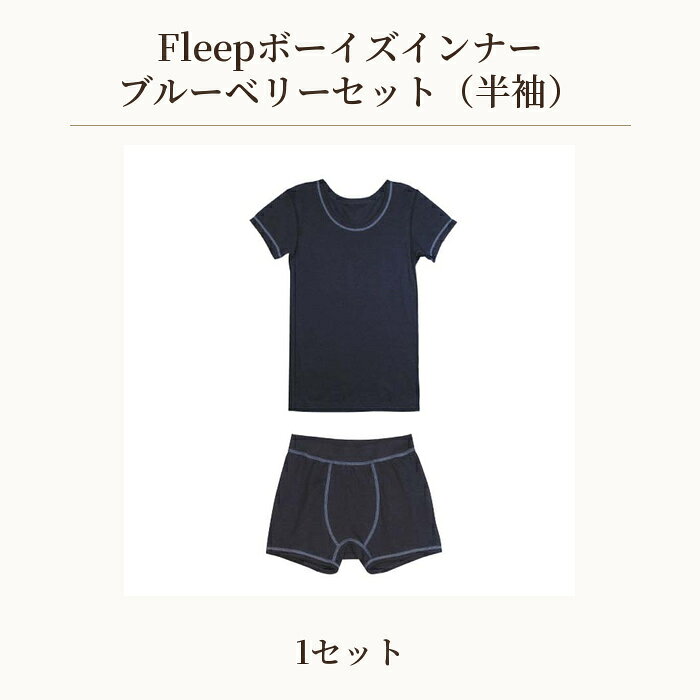 【ふるさと納税】 Fleepボーイズインナー　ブルーベリーセット（半袖）1セット ／ 綿100％ キッズ 肌着 下着 アンダーウェア 日本製 送料無料 埼玉県 No.537