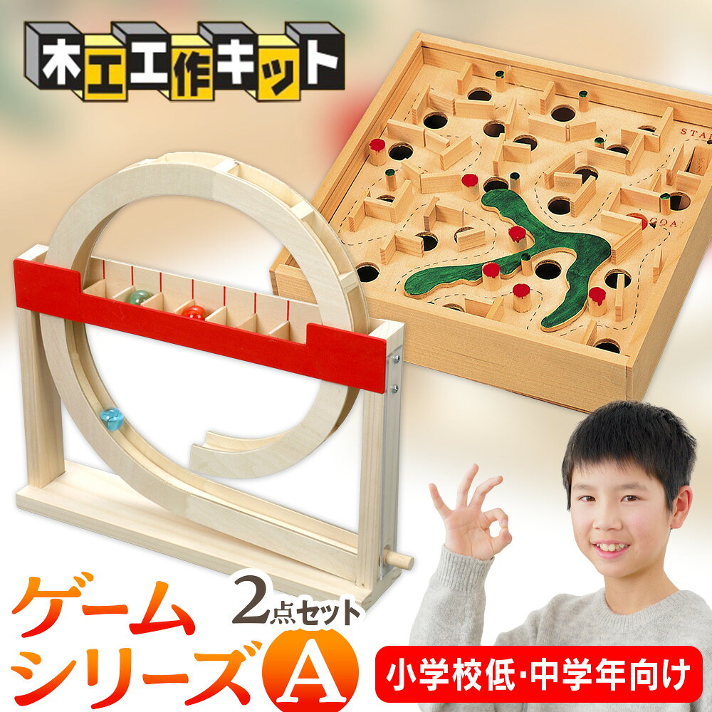 【ふるさと納税】工作キット ゲームシリーズA（小学校低学年・中学年向け） 2点セット 加賀谷木材 | 木工 体験 遊び おもちゃ ゲーム DIY 木製 知育 親子 子ども 学習 家族 夏休み 自由研究 工作 遊具 2点 セット 北海道 津別町 送料無料
