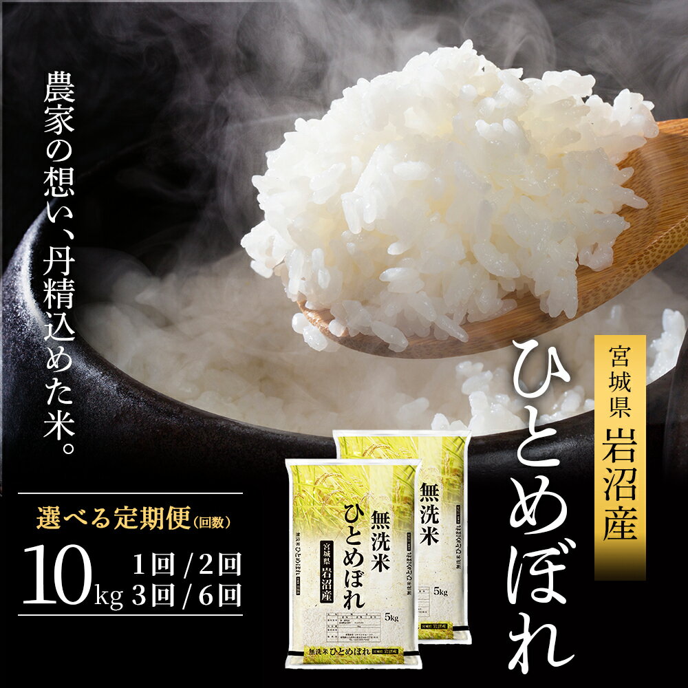 【ふるさと納税】【令和7年産新米/選べる定期便】ひとめぼれ 10kg 無洗米 米 定期便 岩沼産 お米 白米 ブランド米 単一原料米 10キロ ご飯 東北　お届け：2025年10月中旬から順次お届け