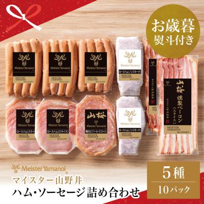 ふるさと納税 南さつま市 【お歳暮ギフト】【マイスター山野井】ハム・ソーセージ 5種 詰合せ 計10P