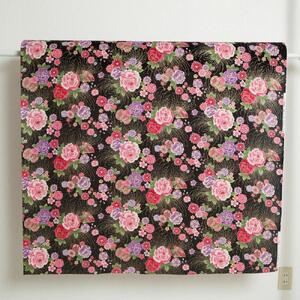 【ピンク】紀州晒 紀州和晒 シーチング コットン 綿 綿100% 生地 布 開花シリーズ  和柄 花柄 菊 和風 WAGARA おしゃれ ハンドメイド 手芸 手作り 3m 約110cm