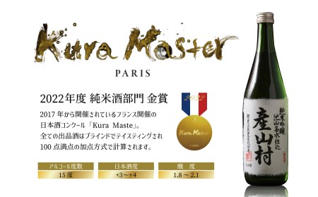 《予約販売3月中旬より順次発送》【Kura Master2022金賞受賞】「鯉農法米」純米吟醸　産山村 　(720ml×1本/箱入）