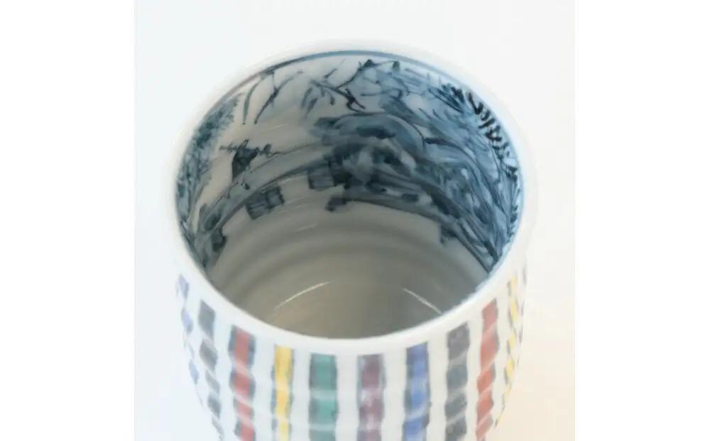 【たち吉】山水彩十草湯呑 京都 湯呑 陶芸品 人気 おすすめ