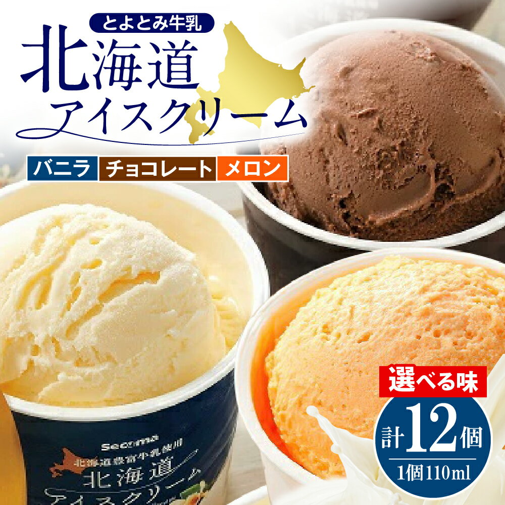 【ふるさと納税】★4.71 高評価★ 北海道 アイスクリーム 110ml 12個 ( 選べる : バニラ チョコレート / バニラ / メロン ) | セイコーマート セイコマ セコマ アイス カップアイス 詰め合わせ 食べ比べ セット デザート 贈り物 ギフト 北海道 豊富町