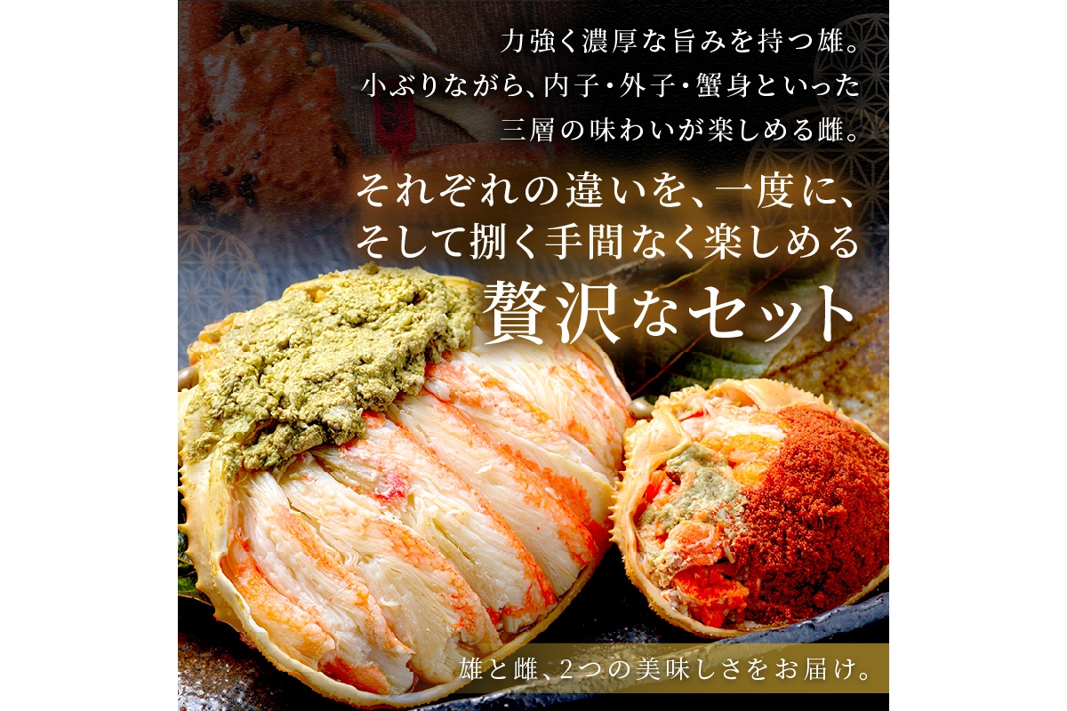 年末お届け限定【蟹の匠 魚政】プレミアムズワイガニ 雌雄の甲羅盛り 夫婦宝船（めおとたからぶね） 中セット─雄と雌、ふたつの旨みを一つの箱に　UO01268