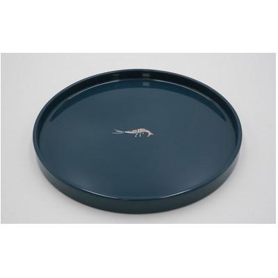 ふるさと納税 高岡市 【高岡漆器】姫盆シロエビ貝入　群青