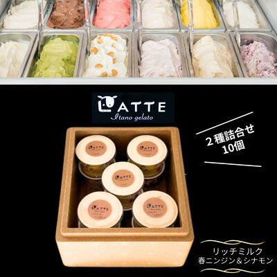 【ふるさと納税】《2種10個入り》春にんじん&シナモン|ミルク「自家生乳ジェラート」　井上牧場直営のジェラート専門店【配送不可地域：離島】【1685262】