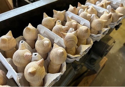 SZ0213　ねこけし（木地）1個