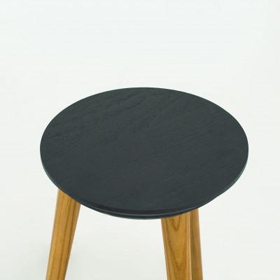 ふるさと納税 中野区 スツール 板座面 高さ43cm チーク無垢材 ブラック×ナチュラル |  | 02