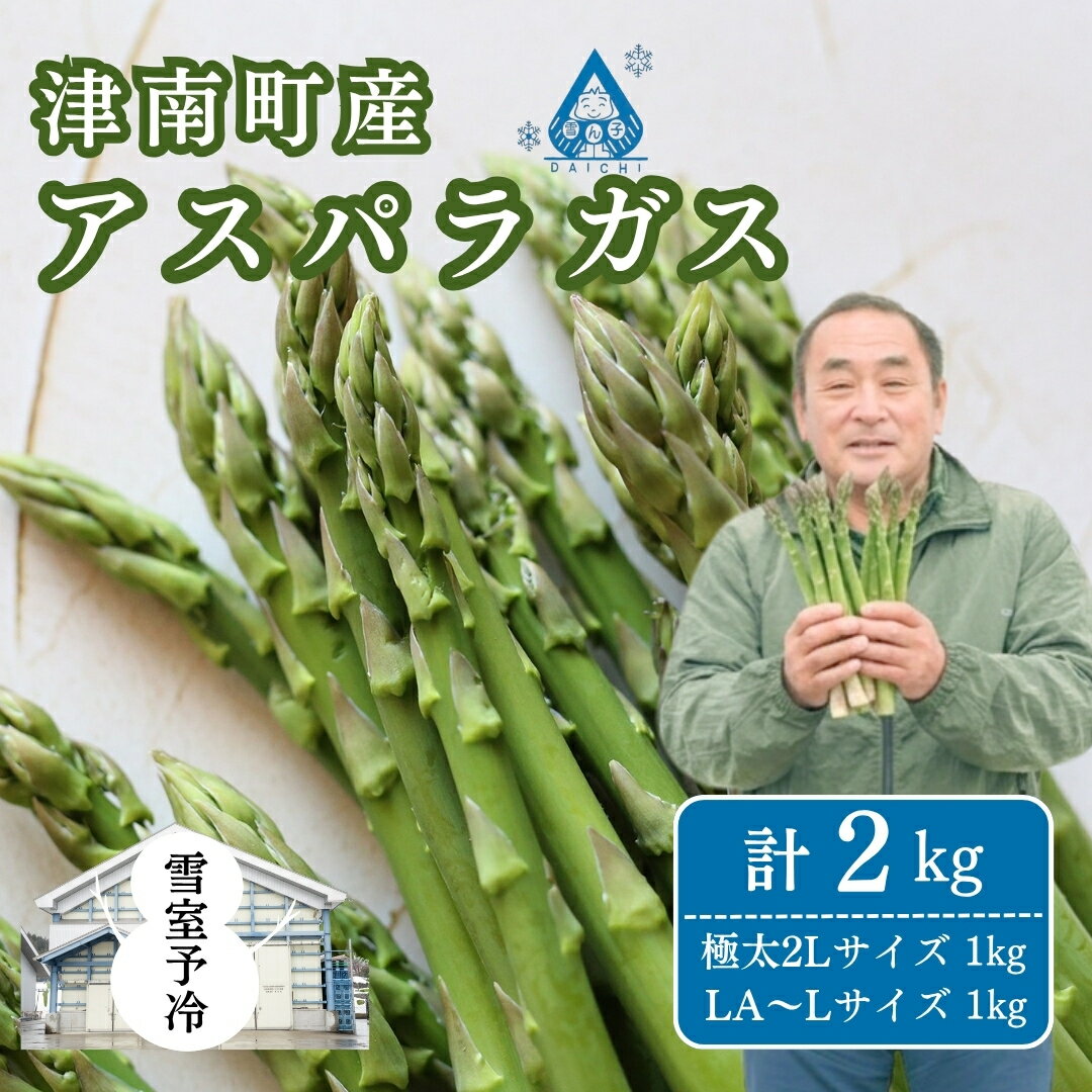 【ふるさと納税】雪室予冷 アスパラガス バラ詰 計2kg 極太2Lサイズ1kg LA~Lサイズ1kg | グリーン アスパラガス アスパラ あすぱら あすぱらがす 採れたて 新鮮 旬 産地直送 津南町 有限会社大地