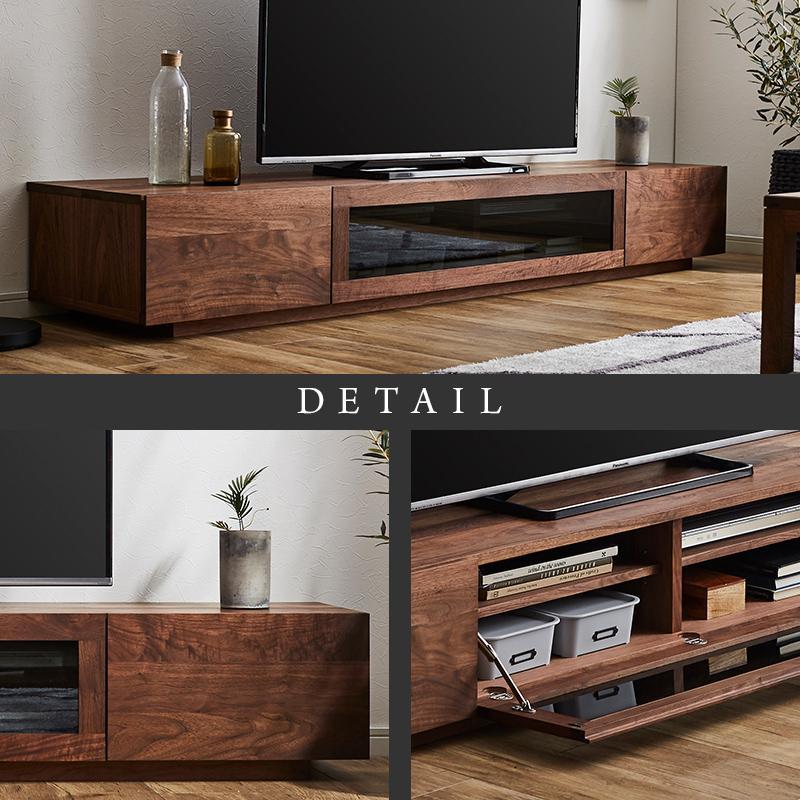 【大川家具】無垢材 テレビボード  ローボード テレビ台  TV台 凛 幅2000  ウォールナット ナチュラル インテリア おしゃれ 収納 国産 日本製 完成品 組み立て不要 高級感  【設置付き】