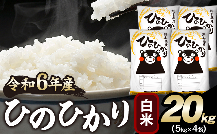 令和6年産 ひのひかり 白米 20kg 《2月上旬-2月末頃出荷予定》 白米 精米 熊本県産(南阿蘇村産含む) 単一原料米 南阿蘇村---mna_hn6_ac2_25_46500_20kg_h---