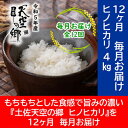 【ふるさと納税】★令和5年産★農林水産省の「つなぐ棚田遺産」に選ばれた棚田で育てられた 土佐天空の郷 ヒノヒカリ 4kg定期便 毎月お届け　全12回　定期便・お米 ヒノヒカリ