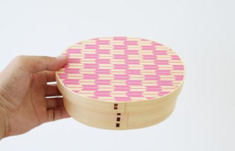 KISHU 曲げわっぱ 弁当箱 矢羽柄 ピンク 紀州漆器 伝統工芸