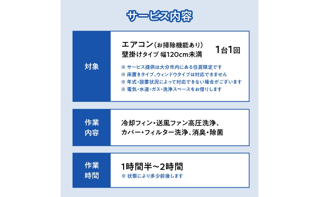 P01061 壁掛けエアコンクリーニング洗浄サービス（お掃除機能付き）【大分市内の住居限定】