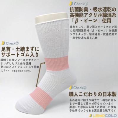 ふるさと納税 半田市 【半田市】22〜24cm　抗菌防臭加工サポーターホワイトソックス　白靴下10足組 |  | 02