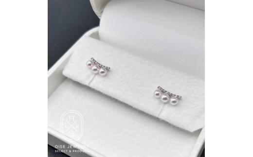 1891 PT900ダイヤモンド0.08ct アコヤ真珠ピアス3.5mmUP 真珠　ネックレス　ペンダント　アコヤ真珠　アコヤ貝　伊勢志摩　冠婚葬祭　結婚式　入学式　ギフト　贈り物　アクセサリー　ジュエリー　パール
