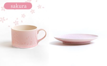 【美濃焼】カップ＆ソーサー traditional mug＆plate pair set 『sora × sakura』【柴田商店】[TAL034]