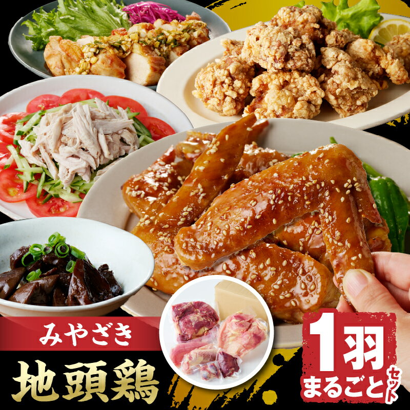 【ふるさと納税】数量限定 みやざき地頭鶏 1羽まるごとセット 肉 鶏肉 国産 食品 小分け 食べ比べ もも むね ささみ 手羽先 手羽元 砂肝 レバー おかず おつまみ お弁当 晩ご飯 から揚げ サラダ 真空パック 冷凍 おすすめ ギフト 贈り物 贈答 宮崎県 日南市 送料無料