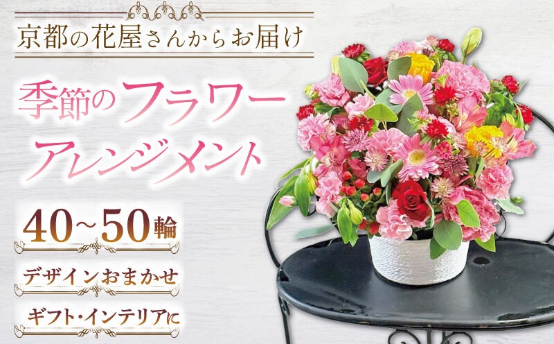 
                  『5月10日配送可』 おまかせ 季節の花 40～50輪 フラワーアレンジメント 母の日 敬老の日 お祝い 花 季節 プレゼント 推し活 結婚 開店祝 贈り物 父の日 京都 京都府 宇治 ギフトフラワー Hanamasa
                
