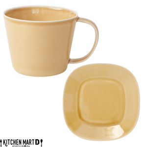 美濃焼 プレーリー  マスタード 【2客SET カップS＆プレートSセット 200cc】 小田陶器【1497199】