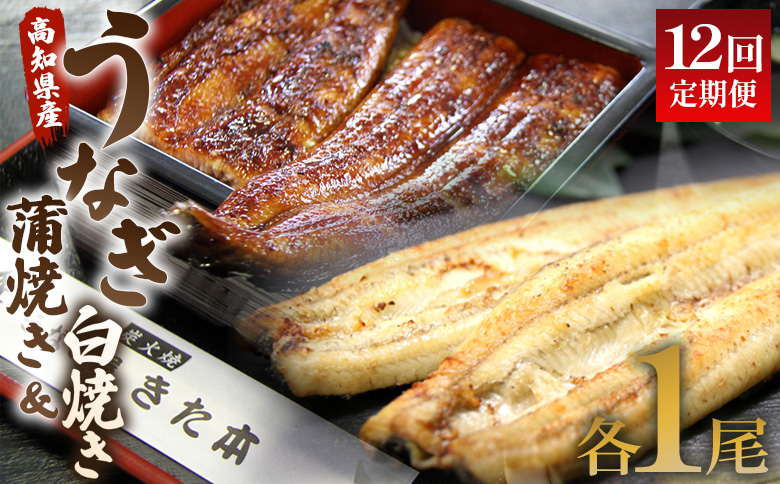 うなぎ 定期便 12回 うなぎ 蒲焼き 白焼き セット 120g 各1尾(無頭) 魚介 国産 海鮮 魚 かばやき 鰻 ウナギ 惣菜 おかず お手軽 しらやき 加工品 加工食品 冷凍 Wun-0054