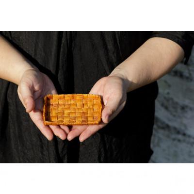 ふるさと納税 むかわ町 白樺樹皮細工の名刺サイズトレー(ハンドメイド)