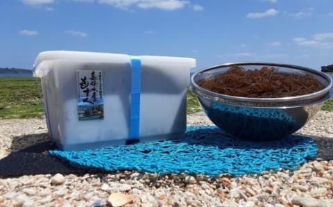 【嘉保水産】勝連産・太もずく（塩蔵タイプ）約5kg　プラスチック容器入り