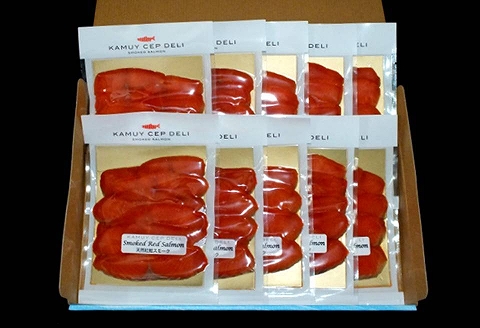＜鮭匠ふじい＞天然紅鮭のスモークサーモンセット60g×10P C-42047