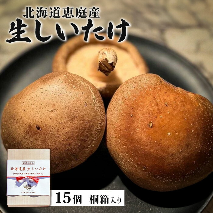 【ふるさと納税】【先行受付】北海道恵庭産 生しいたけ 15個 550g前後 数量限定 桐箱入り オンライン 申請 ふるさと納税 北海道 恵庭 生椎茸 しいたけ 椎茸 菌床 きのこ 栄養満点 肉厚 濃厚 採れたて 野菜 ギフト 贈答用 上級品 恵庭市【800001】