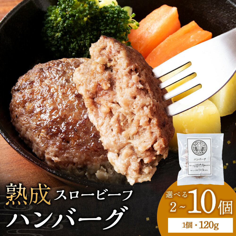【ふるさと納税】 放牧牛 スロービーフ ハンバーグ 選べる2個～10個(計240g～1.2kg) 1個120g 杉山牧場 北海道 浜頓別 肉 牛 牛肉 ウエットエイジング北海道ふるさと納税 ふるさと納税 北海道 浜頓別 通販 贈答品 贈り物