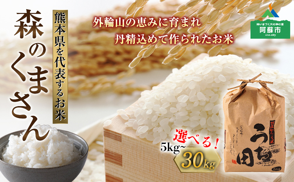 
令和6年度産　内田農場の新米　森のくまさん5kg～30kg 5kg×1袋 10kg 5kg×2袋 20kg 5kg×4袋 30kg 5kg×6袋 白米
