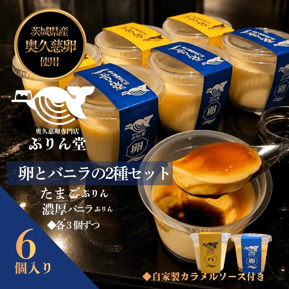 奥久慈卵使用 たまごぷりん×3個 濃厚バニラぷりん×3個 バニラ香るカラメル 洋菓子 スイーツ 【プリン】【ho1701】