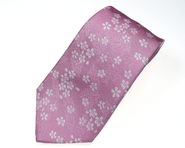 郡内織物「富士桜工房」シルクネクタイ 桜花  桜色